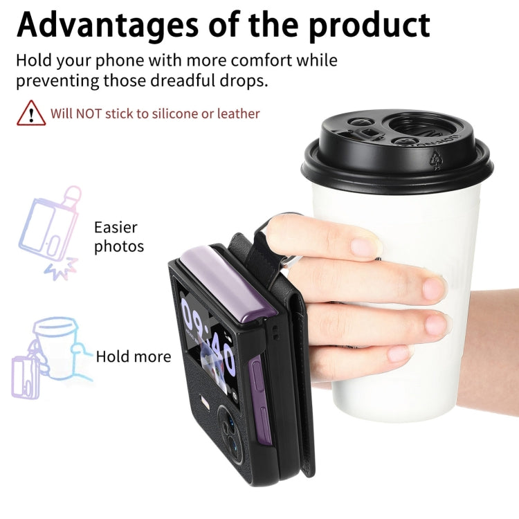 For vivo X Flip Litchi Texture Card Bag Shockproof Phone Case with Ring Holder / Film