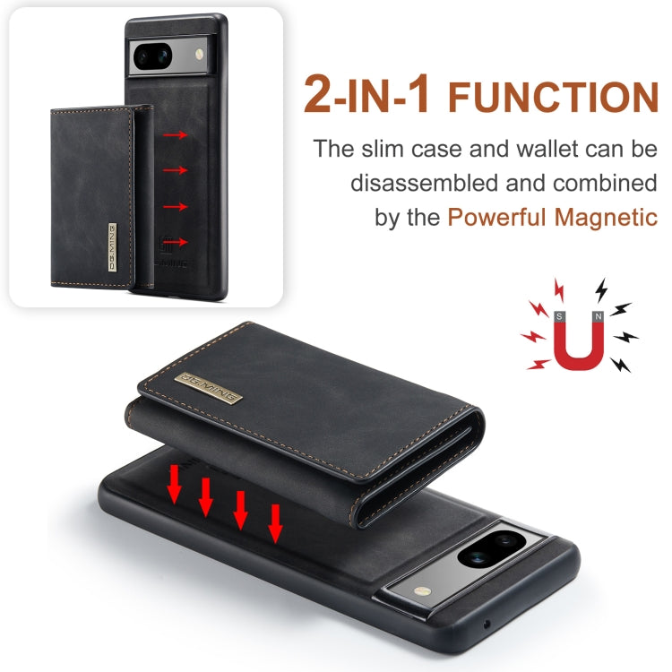 For Google Pixel 7A DG.MING M1 Series 3-Fold Multi Card Wallet Phone Case