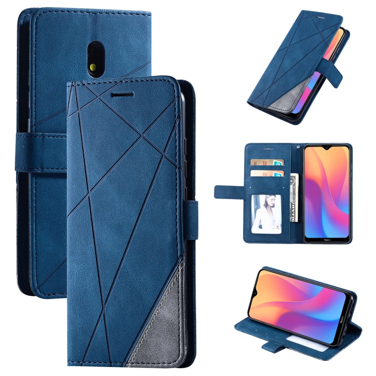 For Xiaomi Redmi 8A Skin Feel Splicing Horizontal Flip Leather Case with Holder & Card Slots & Wallet & Photo Frame