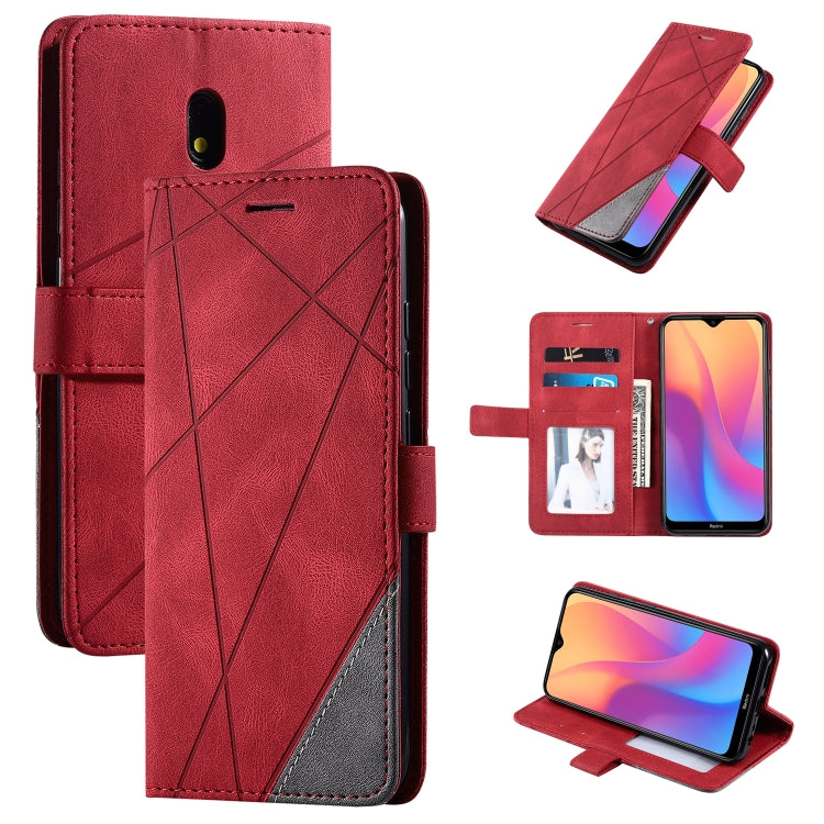 For Xiaomi Redmi 8A Skin Feel Splicing Horizontal Flip Leather Case with Holder & Card Slots & Wallet & Photo Frame