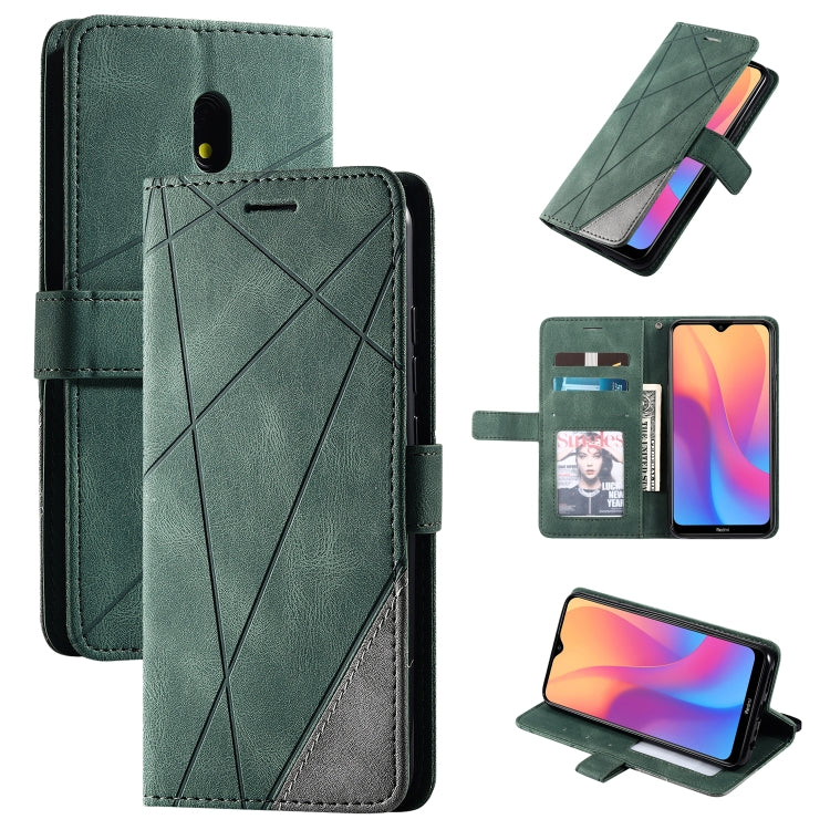 For Xiaomi Redmi 8A Skin Feel Splicing Horizontal Flip Leather Case with Holder & Card Slots & Wallet & Photo Frame
