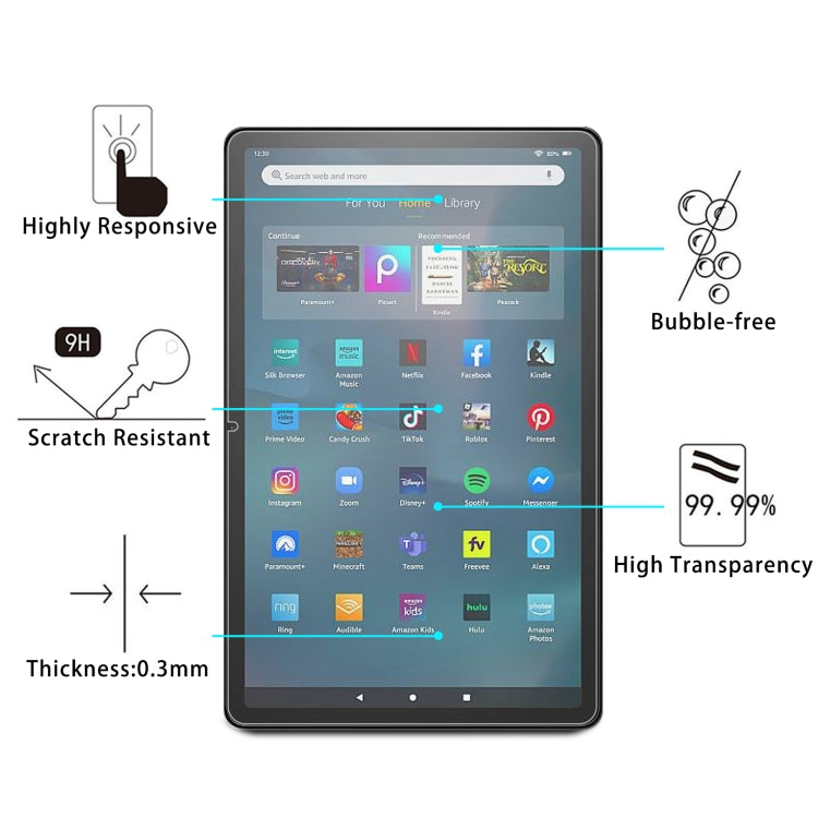 For Amazon Fire Max 11 9H 0.3mm Explosion-proof Tempered Glass Film