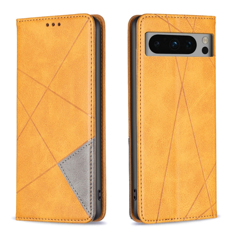 For Google Pixel 8 Pro Rhombus Texture Magnetic Leather Phone Case