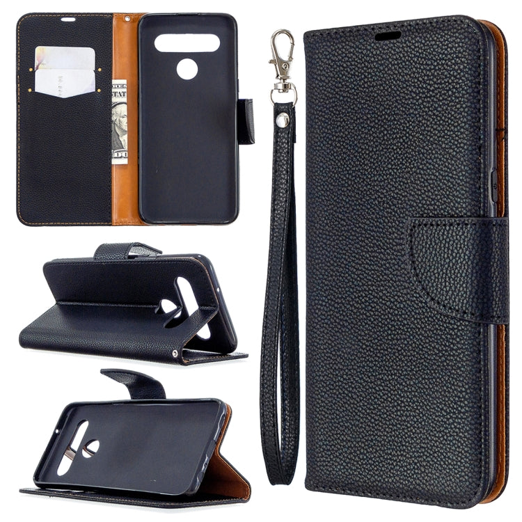 For LG K61 Litchi Texture Pure Color Horizontal Flip Leather Case with Holder & Card Slots & Wallet & Lanyard