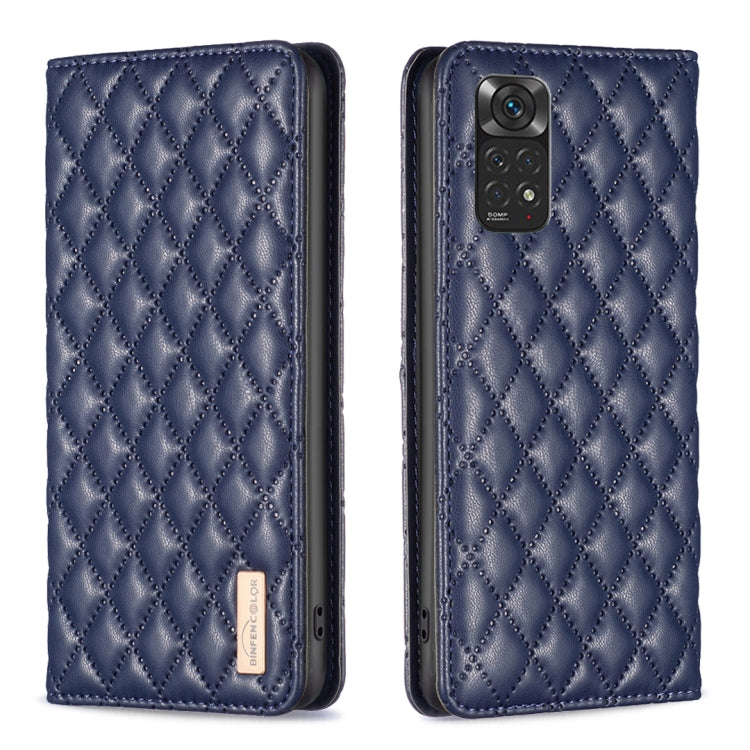 For Xiaomi Redmi Note 12S 4G / Note 11 Diamond Lattice Magnetic Leather Flip Phone Case
