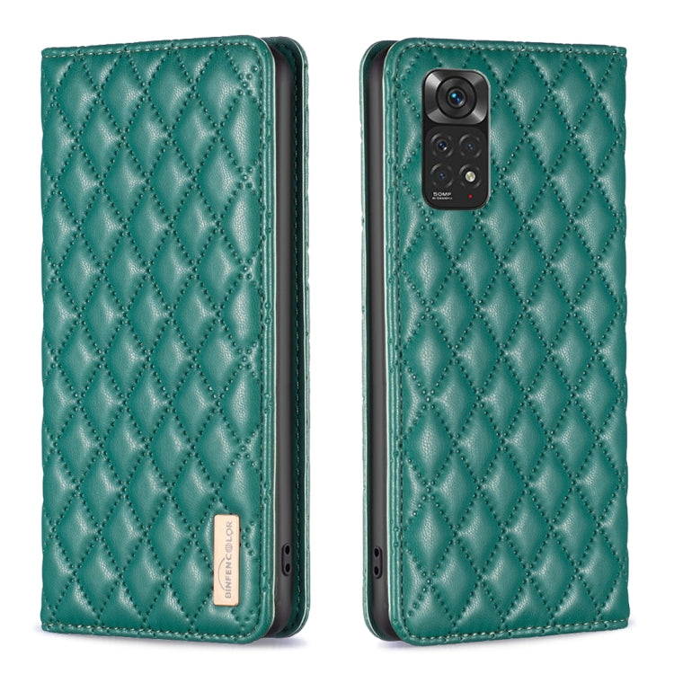 For Xiaomi Redmi Note 12S 4G / Note 11 Diamond Lattice Magnetic Leather Flip Phone Case