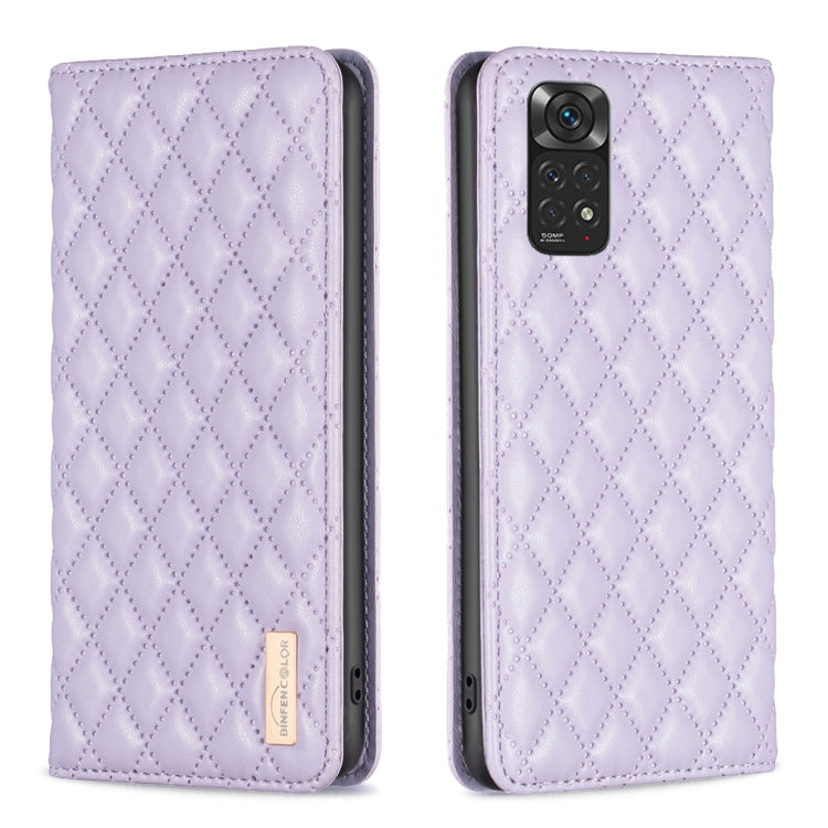 For Xiaomi Redmi Note 12S 4G / Note 11 Diamond Lattice Magnetic Leather Flip Phone Case