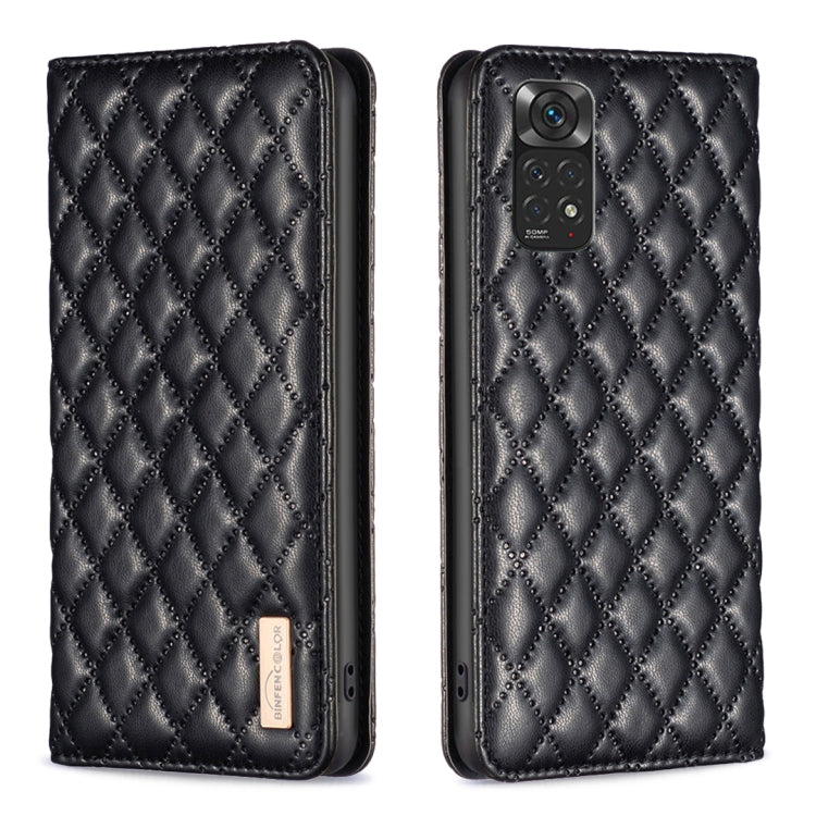 For Xiaomi Redmi Note 12S 4G / Note 11 Diamond Lattice Magnetic Leather Flip Phone Case