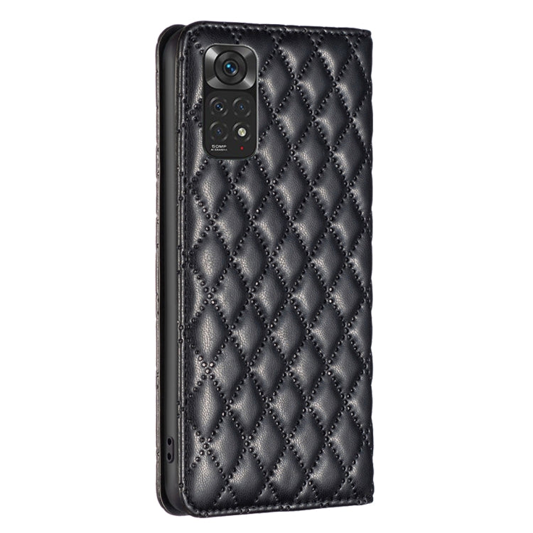 For Xiaomi Redmi Note 12S 4G / Note 11 Diamond Lattice Magnetic Leather Flip Phone Case