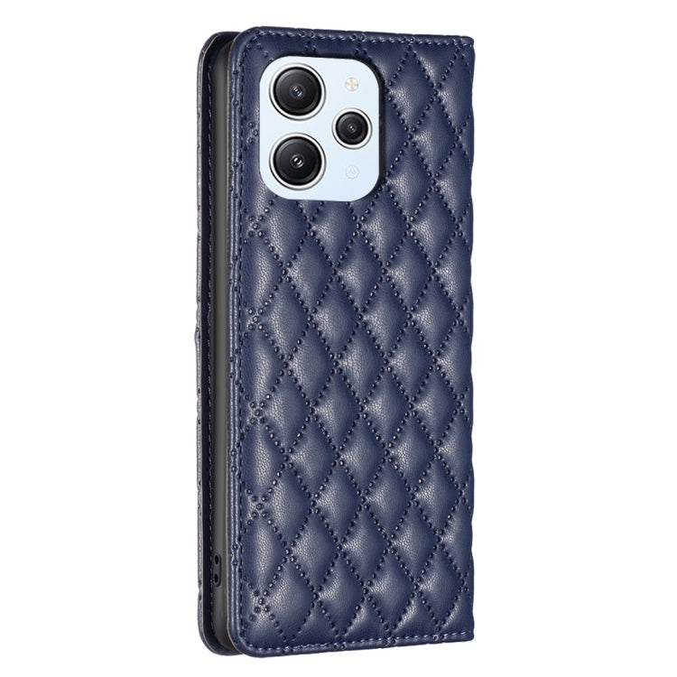 For Xiaomi Redmi 12 4G Diamond Lattice Magnetic Leather Flip Phone Case
