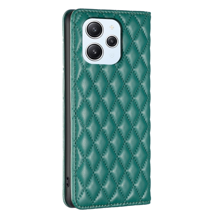 For Xiaomi Redmi 12 4G Diamond Lattice Magnetic Leather Flip Phone Case