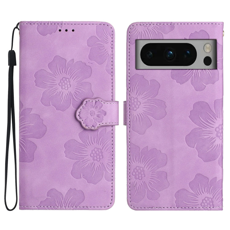 For Google Pixel 8 Pro Flower Embossing Pattern Leather Phone Case