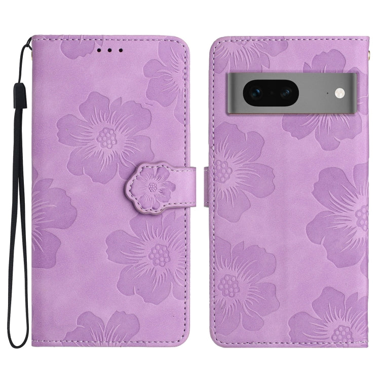 For Google Pixel 7 Flower Embossing Pattern Leather Phone Case