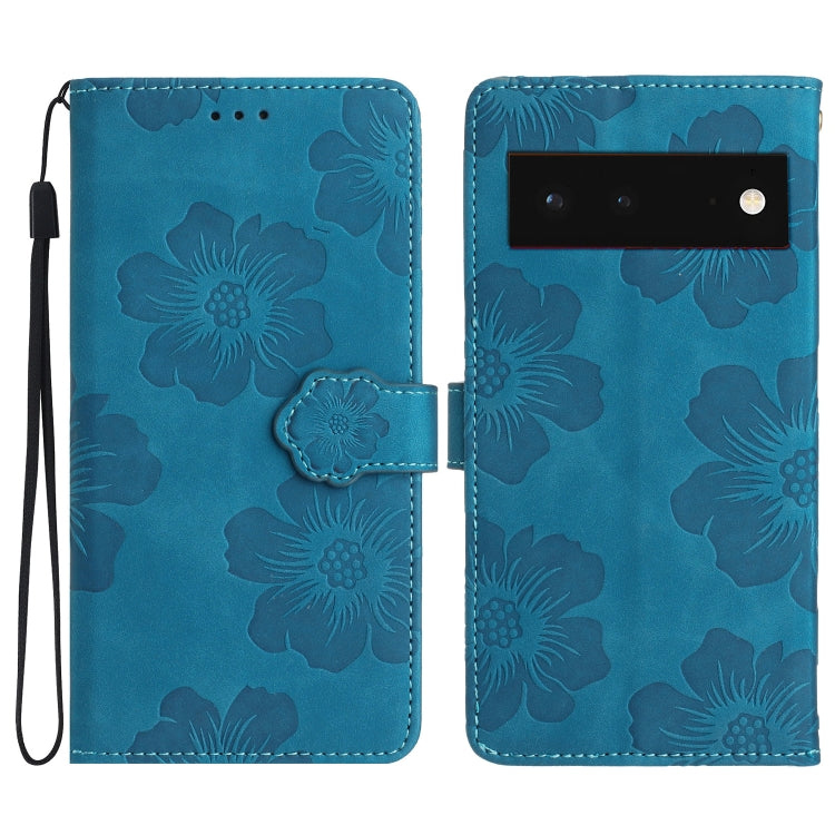 For Google Pixel 6 Flower Embossing Pattern Leather Phone Case