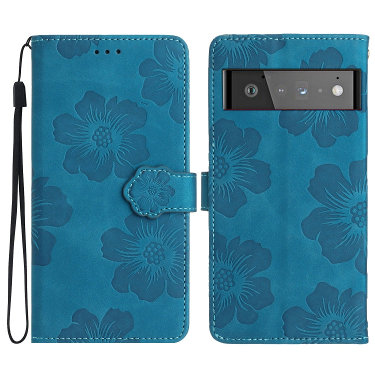 For Google Pixel 6 Pro Flower Embossing Pattern Leather Phone Case