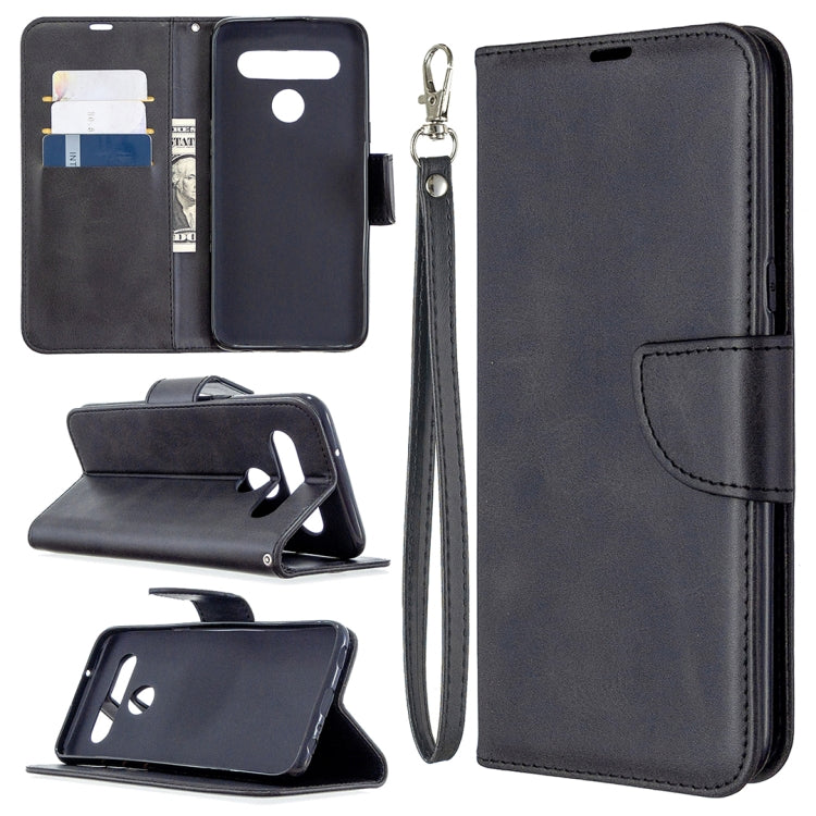 For LG K61 Retro Lambskin Texture Pure Color Horizontal Flip PU Leather Case with Holder & Card Slots & Wallet & Lanyard