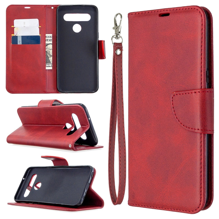 For LG K61 Retro Lambskin Texture Pure Color Horizontal Flip PU Leather Case with Holder & Card Slots & Wallet & Lanyard