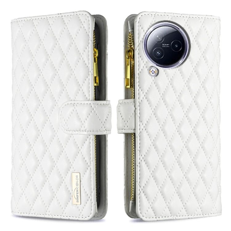 For Xiaomi Civi 3 5G Diamond Lattice Zipper Wallet Leather Flip Phone Case