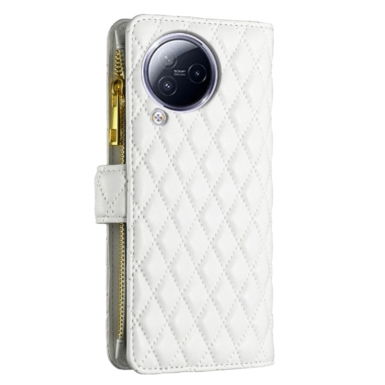 For Xiaomi Civi 3 5G Diamond Lattice Zipper Wallet Leather Flip Phone Case