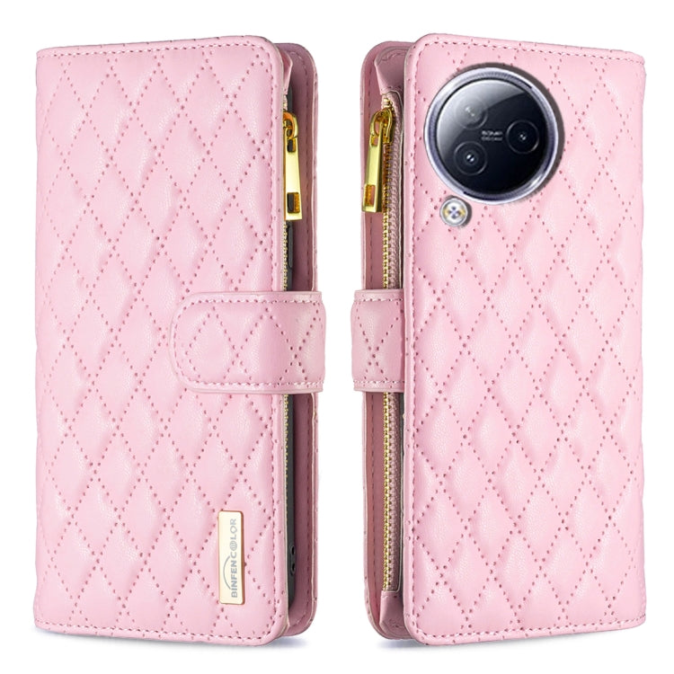 For Xiaomi Civi 3 5G Diamond Lattice Zipper Wallet Leather Flip Phone Case