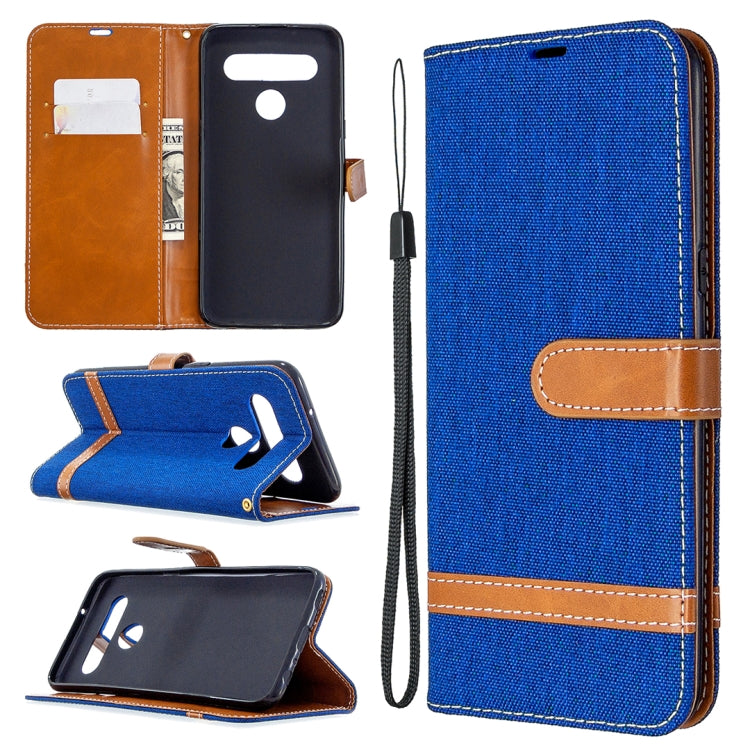 For LG K61 Denim Texture Horizontal Flip Leather Case with Holder & Card Slots & Wallet & Lanyard