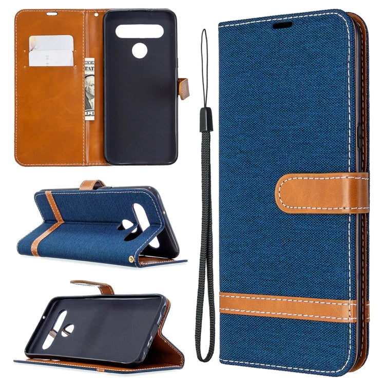 For LG K61 Denim Texture Horizontal Flip Leather Case with Holder & Card Slots & Wallet & Lanyard