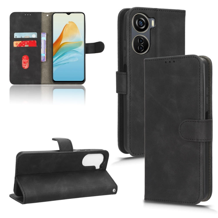 For ZTE Axon 40 Lite Skin Feel Magnetic Flip Leather Phone Case