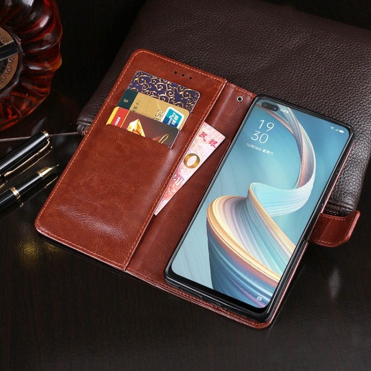 For OPPO A92s idewei Crazy Horse Texture Horizontal Flip Leather Case with Holder & Card Slots & Wallet