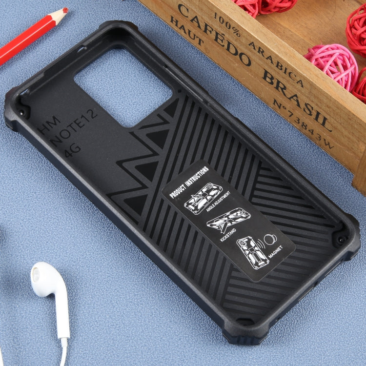 For Xiaomi Redmi Note 12 4G Shockproof TPU + PC Magnetic Phone Case with Holder