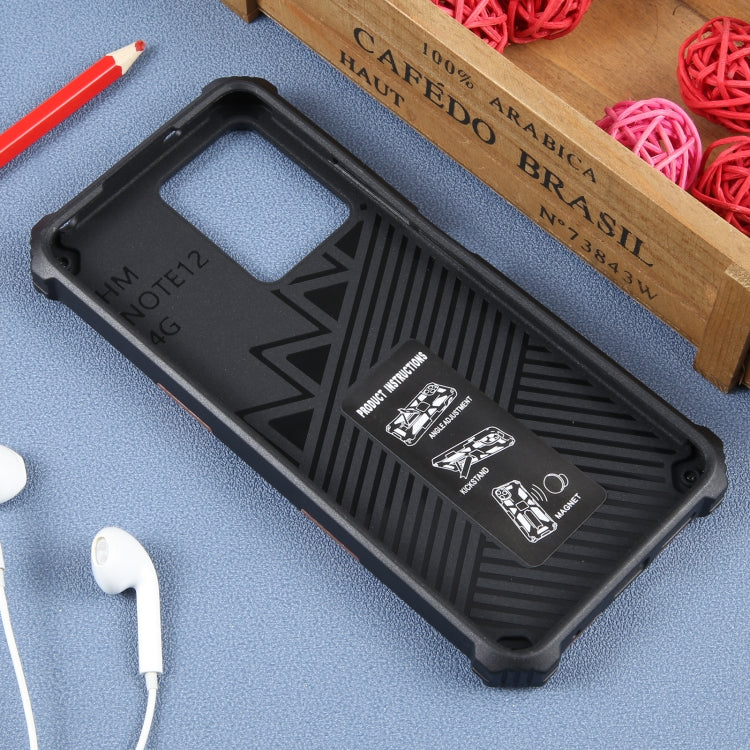 For Xiaomi Redmi Note 12 4G Shockproof TPU + PC Magnetic Phone Case with Holder