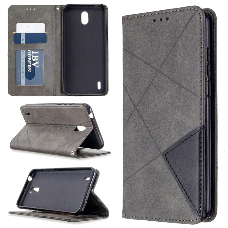 For Nokia 1.3 Rhombus Texture Horizontal Flip Magnetic Leather Case with Holder & Card Slots & Wallet