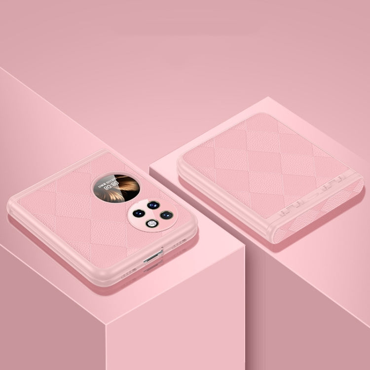 For Huawei P50 Pocket Diamond Lattice Texture Fold Hinge Phone Case