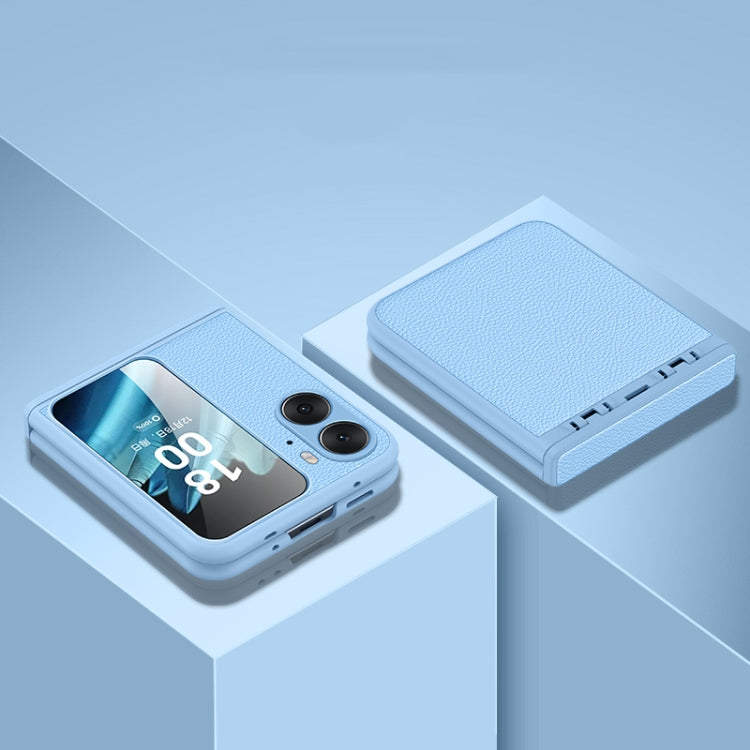 For OPPO Find N2 Flip Litchi Texture Fold Hinge Phone Case