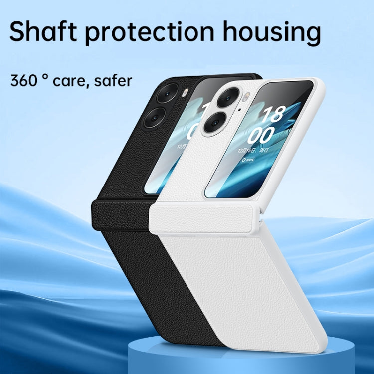 For OPPO Find N2 Flip Litchi Texture Fold Hinge Phone Case
