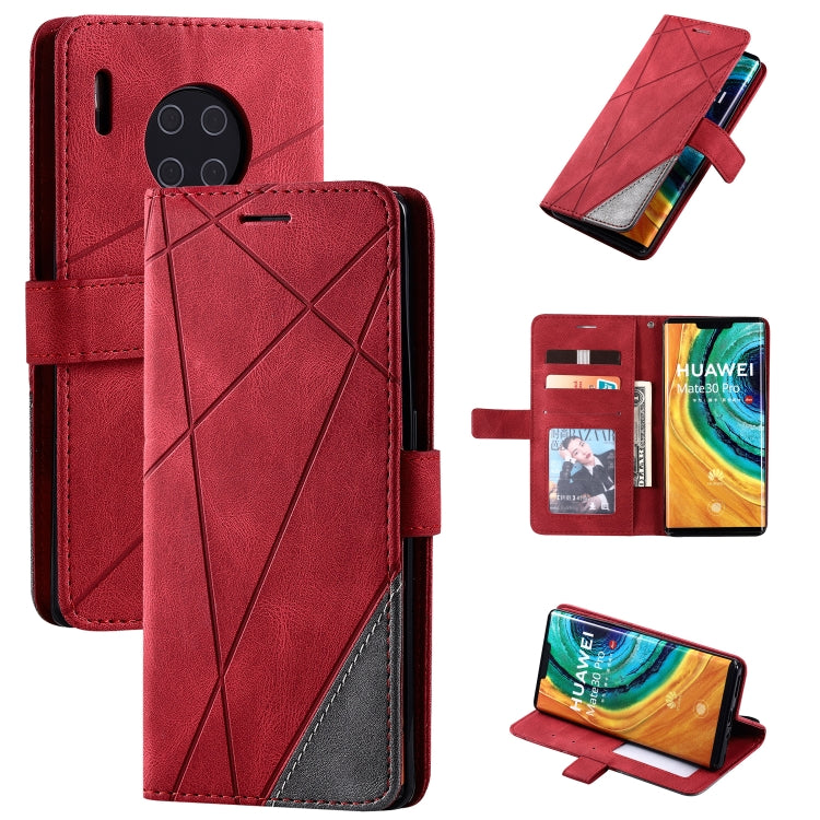 For Huawei Mate 30 Pro Skin Feel Splicing Horizontal Flip Leather Case with Holder & Card Slots & Wallet & Photo Frame