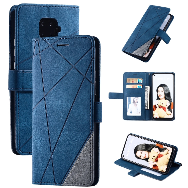 For Huawei Mate 30 Lite Skin Feel Splicing Horizontal Flip Leather Case with Holder & Card Slots & Wallet & Photo Frame