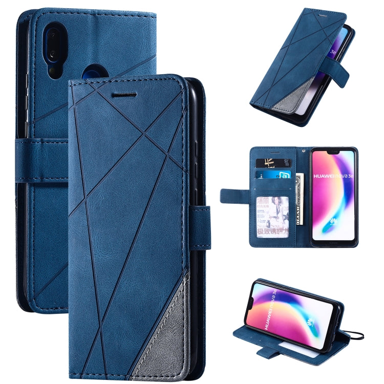 For Huawei P20 Lite Skin Feel Splicing Horizontal Flip Leather Case with Holder & Card Slots & Wallet & Photo Frame