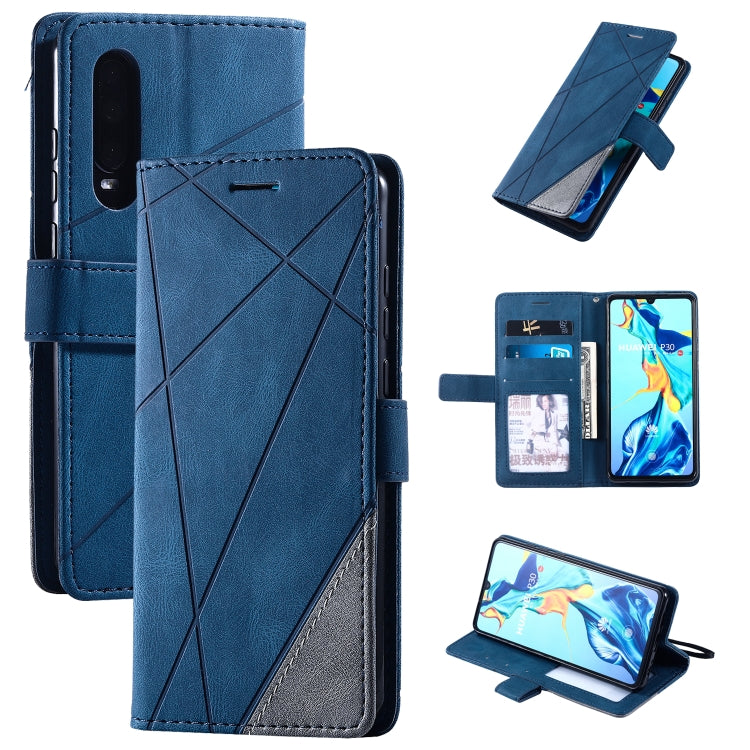 For Huawei P30 Skin Feel Splicing Horizontal Flip Leather Case with Holder & Card Slots & Wallet & Photo Frame