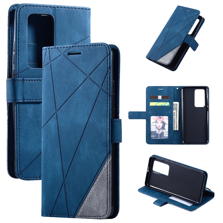 For Huawei P40 Pro Skin Feel Splicing Horizontal Flip Leather Case with Holder & Card Slots & Wallet & Photo Frame