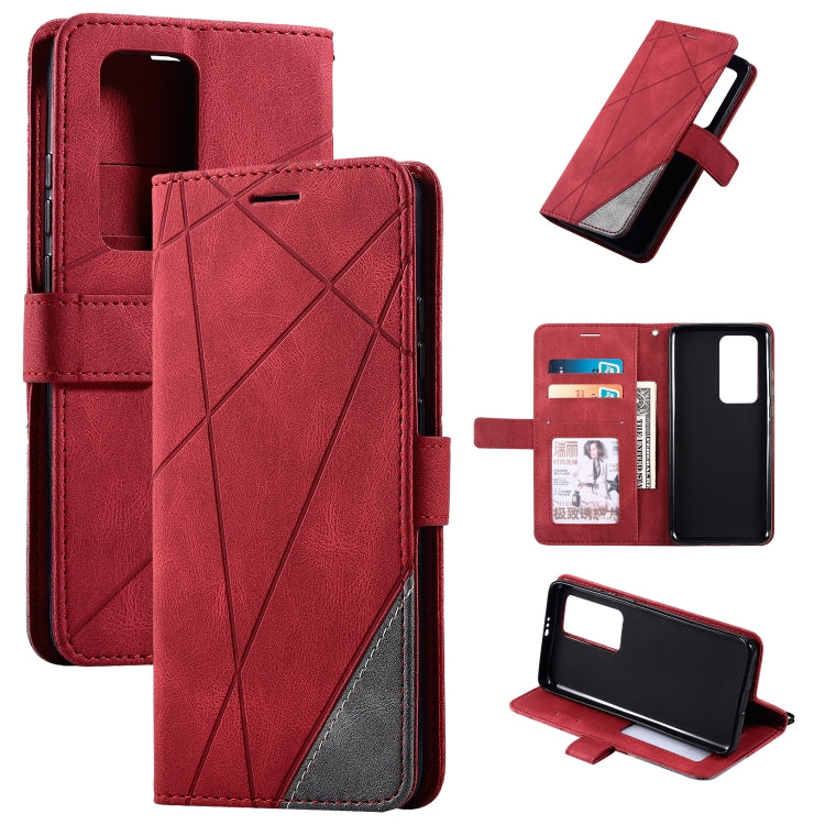 For Huawei P40 Pro Skin Feel Splicing Horizontal Flip Leather Case with Holder & Card Slots & Wallet & Photo Frame