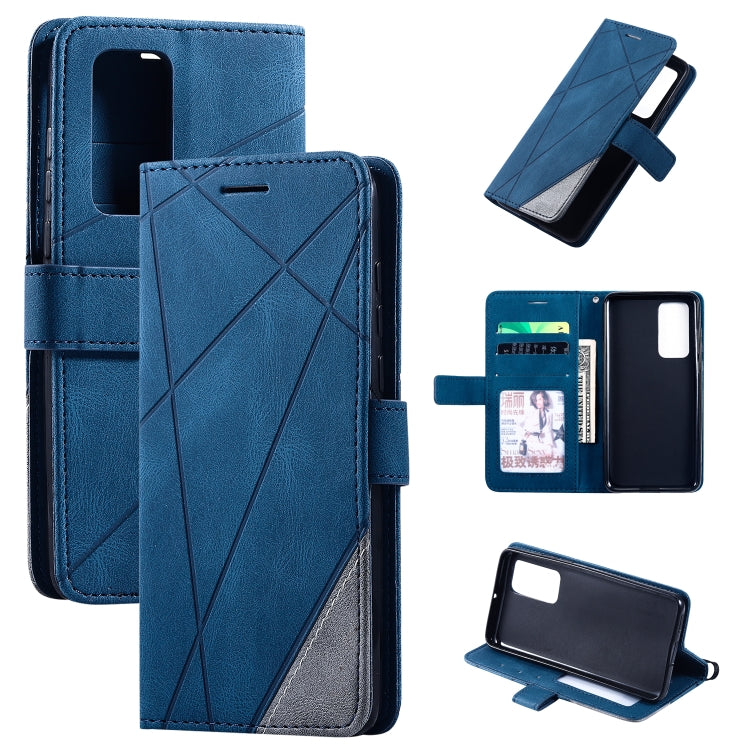 For Huawei P40 Skin Feel Splicing Horizontal Flip Leather Case with Holder & Card Slots & Wallet & Photo Frame