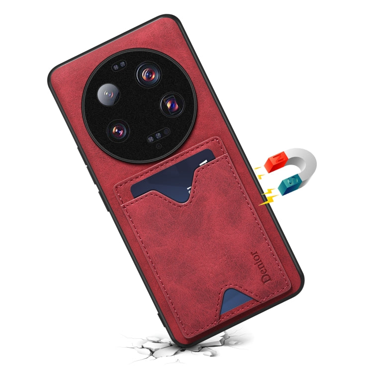 For Xiaomi 13 Ultra Denior PU Back Cover Card Slot Holder Phone Case