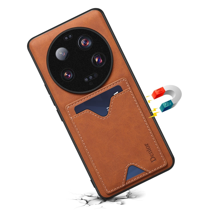 For Xiaomi 13 Ultra Denior PU Back Cover Card Slot Holder Phone Case