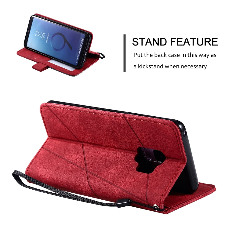 For Samsung Galaxy S9 Skin Feel Splicing Horizontal Flip Leather Case with Holder & Card Slots & Wallet & Photo Frame