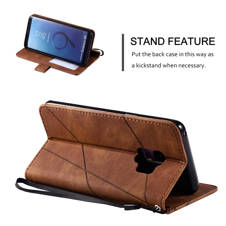 For Samsung Galaxy S9 Skin Feel Splicing Horizontal Flip Leather Case with Holder & Card Slots & Wallet & Photo Frame