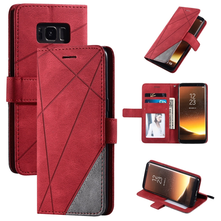 For Samsung Galaxy S8 Skin Feel Splicing Horizontal Flip Leather Case with Holder & Card Slots & Wallet & Photo Frame