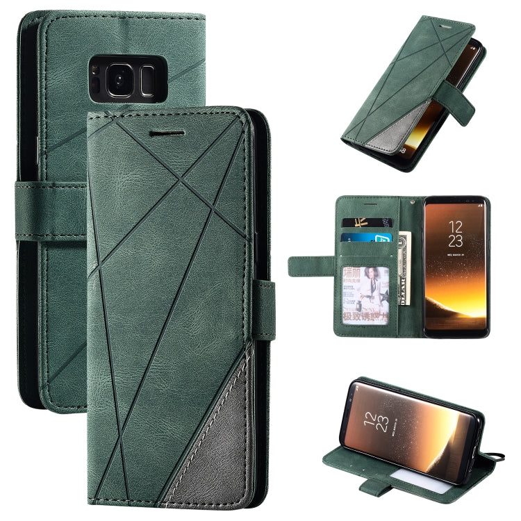 For Samsung Galaxy S8 Skin Feel Splicing Horizontal Flip Leather Case with Holder & Card Slots & Wallet & Photo Frame