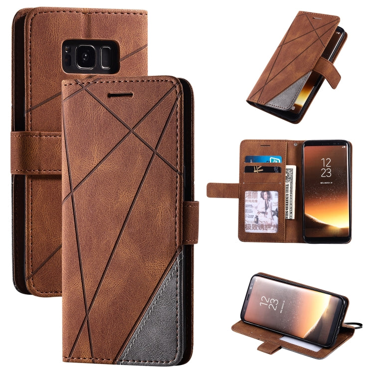 For Samsung Galaxy S8 Skin Feel Splicing Horizontal Flip Leather Case with Holder & Card Slots & Wallet & Photo Frame