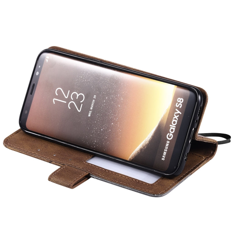 For Samsung Galaxy S8 Skin Feel Splicing Horizontal Flip Leather Case with Holder & Card Slots & Wallet & Photo Frame