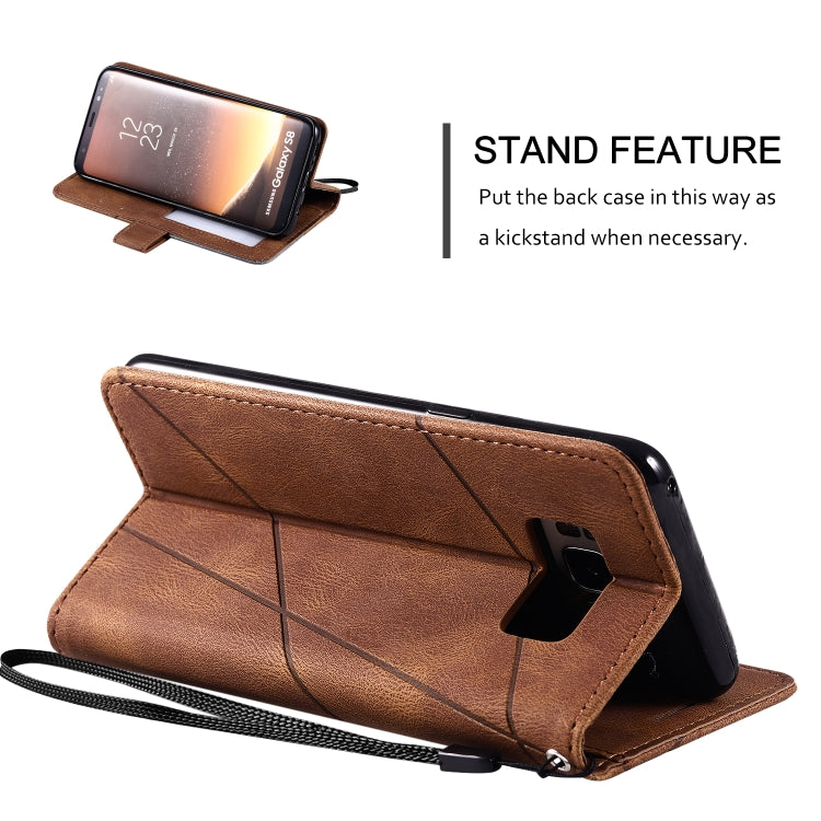 For Samsung Galaxy S8 Skin Feel Splicing Horizontal Flip Leather Case with Holder & Card Slots & Wallet & Photo Frame